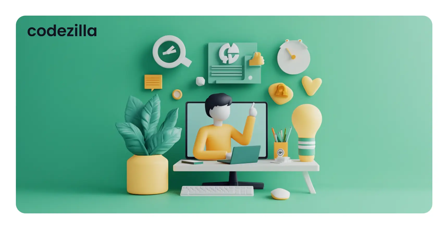 The web development process includes design, optimization, and security.